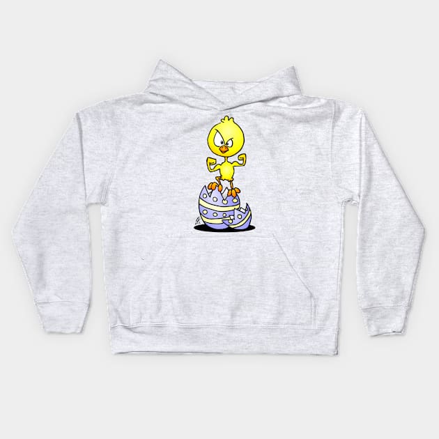 Easter chick Kids Hoodie by Cardvibes